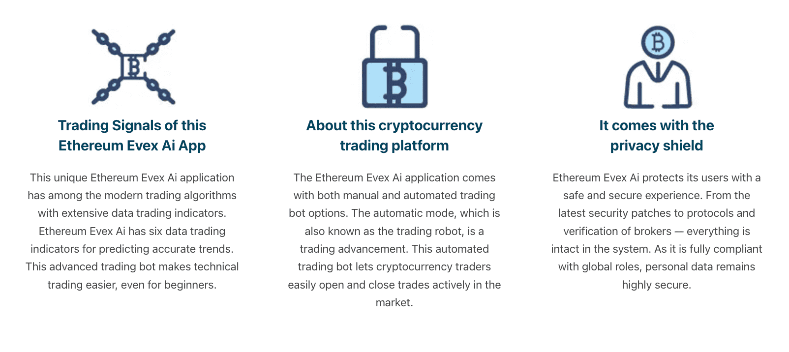 คุณสมบัติของ Ethereum Evex Ai คุณสมบัติของ Ethereum Evex Ai