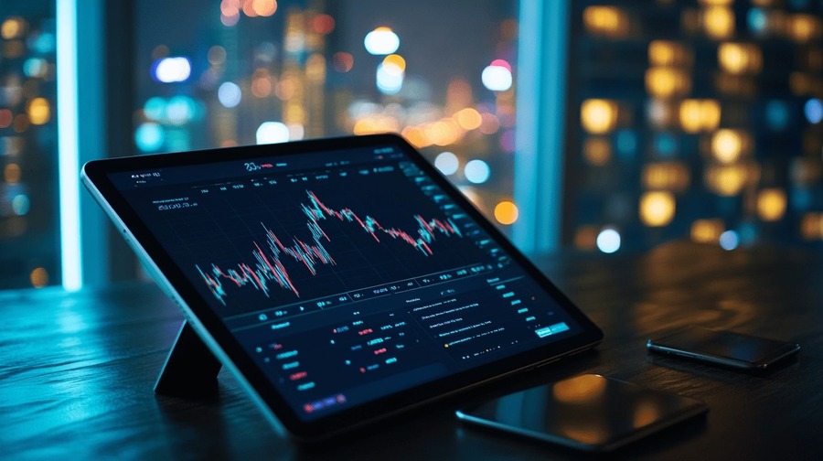 Tablet displaying candlestick chart Reviews