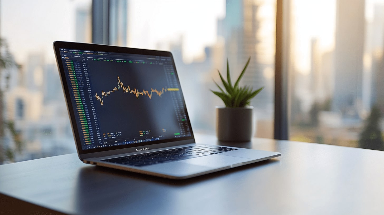 Laptop displaying trading chart Reviews