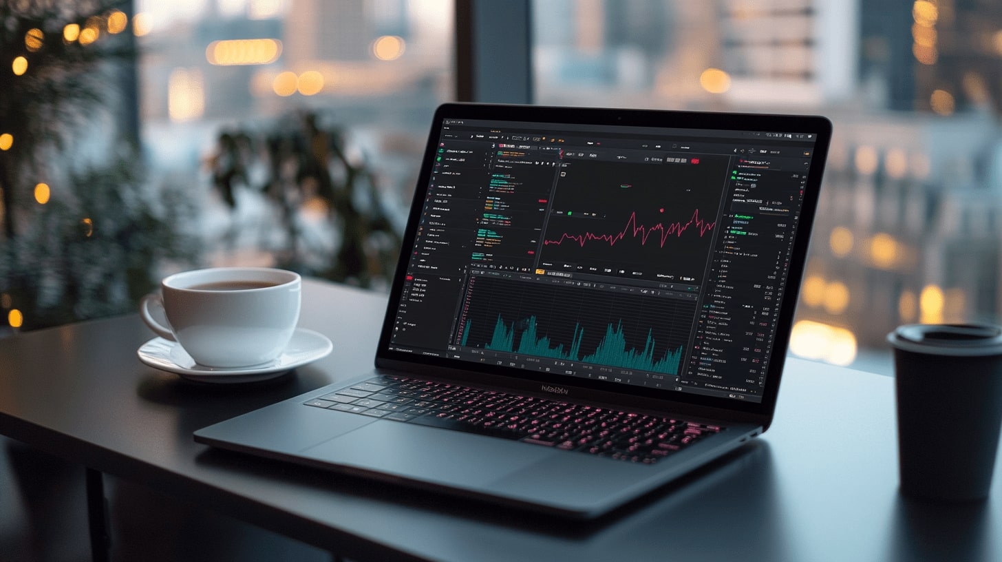 Laptop with trading charts open Reviews