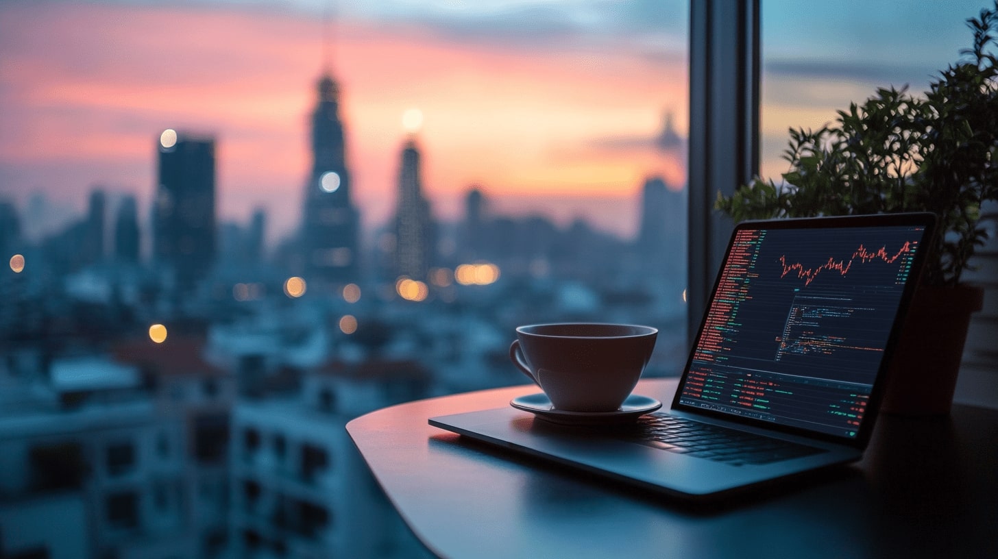 Stock market chart at sunset Reviews